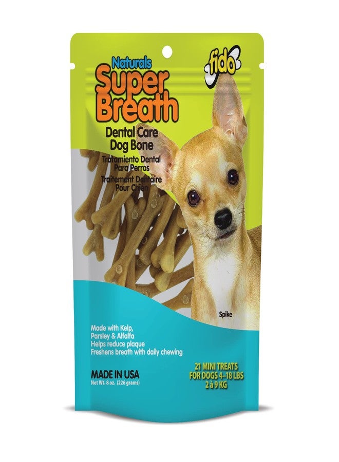 Fido - Super Breath Dental Care Bones for Dogs - 21 Count Mini Dog Dental Treats for Small Dogs (Made in USA) - Tasty Dog Dental Chews Help Reduce Plaque, Tartar Buildup, and Freshens Breath - Image 1
